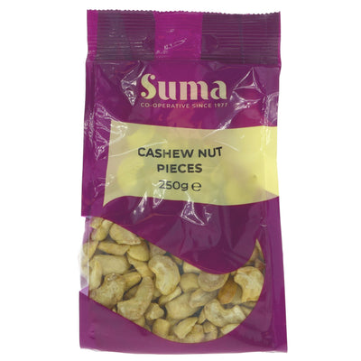 Suma Cashew - Large Pieces, 250g: Rich, buttery flavor, perfect for stir-fry or crunch snack. Vegan and packed with quality. Nuts included.