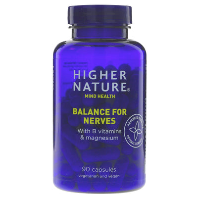 Balance for Nerves: B vits, aminos & botanicals in 90 capsules. Gluten-free, vegan formula to support nervous system, relax & focus.