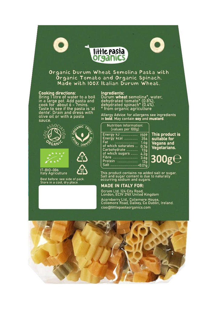 Little Pasta Organics | Travel Pasta Shapes - Tricolor | 300G