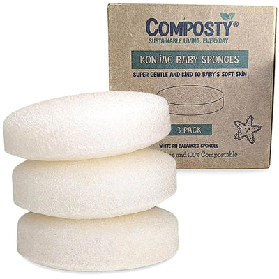 Composty | Konjac Baby/Infant Bath Sponges | 3pc