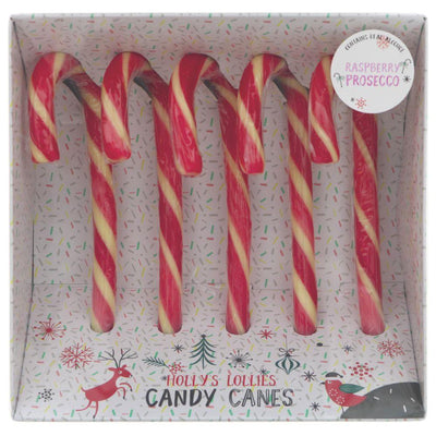 Holly's Lollies | Raspberry Prosecco Candy Canes | 140g