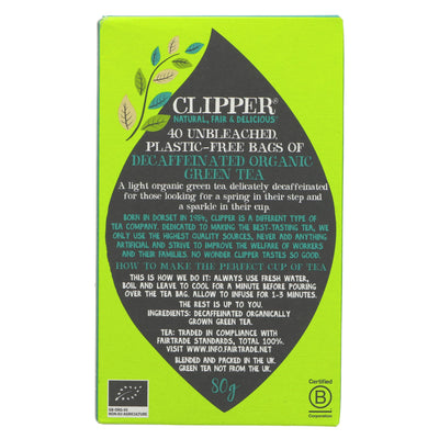 Clipper | Decaffeinated Green | 40 bags