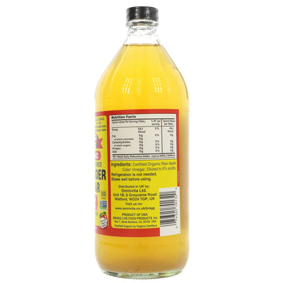 Braggs | Apple Cider Vinegar W/mother | 946Ml