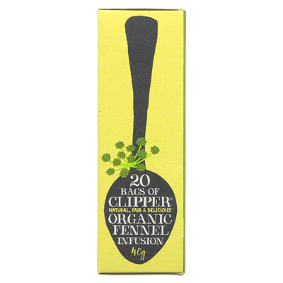 Organic & vegan Clipper Fennel tea: relax with its refreshing taste, subtle sweetness & caffeine-free benefits. 20 bags.