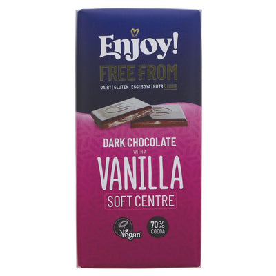 Enjoy Raw Chocolate | Vanilla Caramel Filled Chocolate Bar | 70G