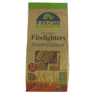 Vegan firelighters made with FSC wood and veg oil. Perfect for grills, stoves, fireplaces, and campfires. 72 pack, 100% carbon neutral.