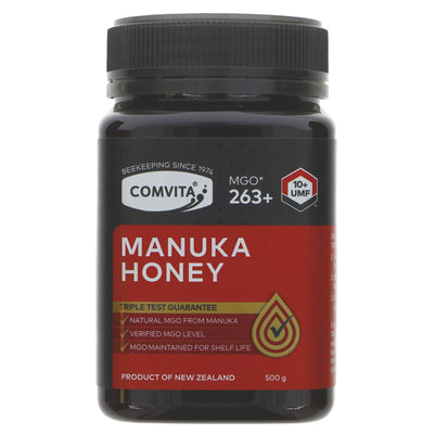 Comvita 10+ Manuka Honey - High potency, delicious and perfect for wellbeing. Enjoy on toast, in tea or as a natural sweetener.