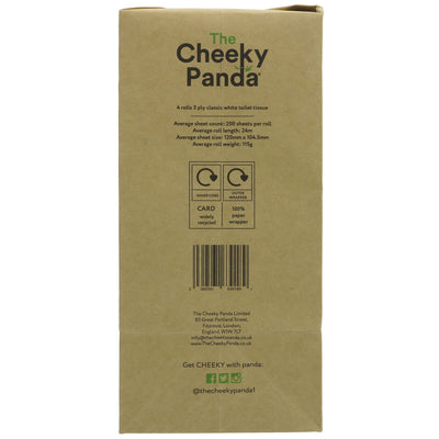 The Cheeky Panda | Toilet Tissue 4 Pack | 4 ROLLS