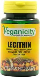 Veganicity | Lecithin 550mg 60 Vcaps naturally rich in Choline and Inositol! | 60vegicaps