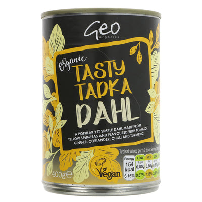 Geo Organics Tadka Dahl: Organic, Vegan & Delicious Flavor! Perfect for Lunch, Snack or Curry Base. Try Now!