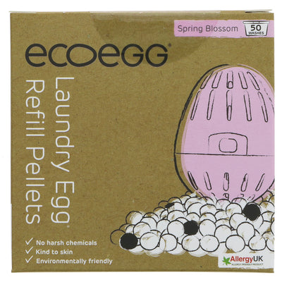 Ecoegg Laundry Egg Refills - 50 Washes, Spring Blossom: The vegan, all-in-one laundry solution that saves detergent and smells like fresh flowers.