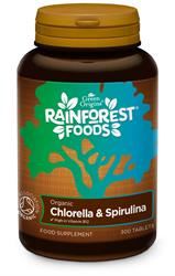 Rainforest Foods | Organic Chlorella & Spirulina 500mg 300 Tablets | 300 tablet