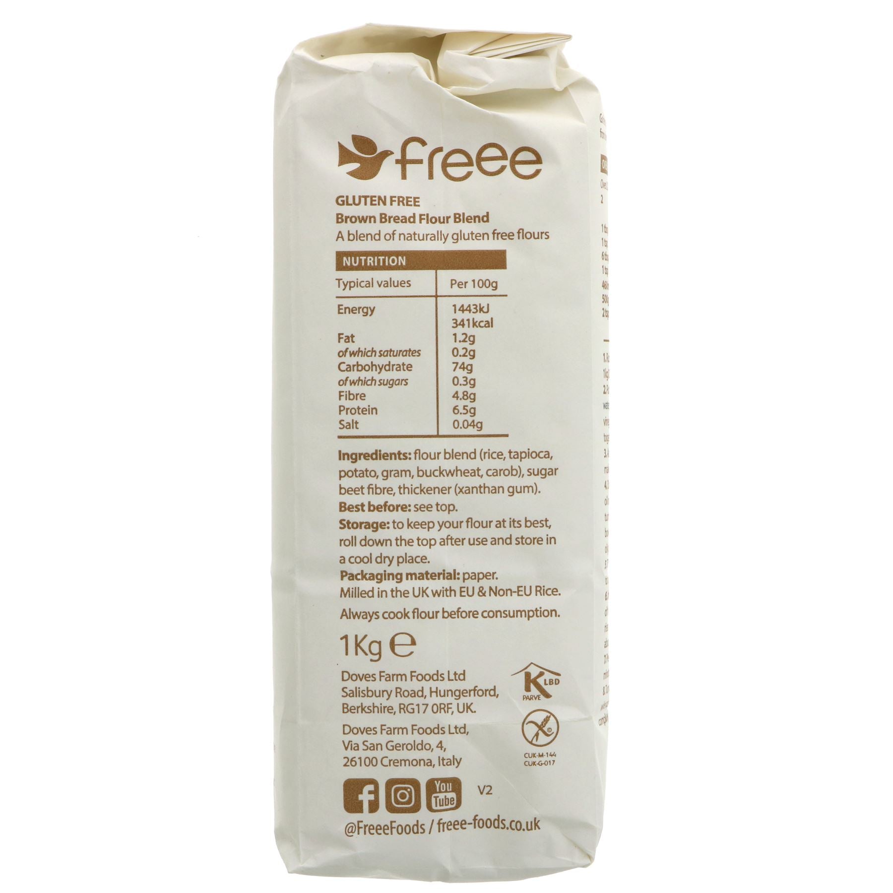 Doves Farm Gluten Free Brown Bread Mix DOVES FARM FREEE Gluten