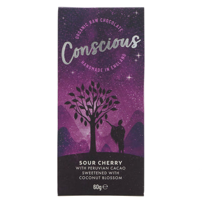 Organic Sour Cherry Raw Bar: Vegan, Gluten-Free, No Added Sugar, 60G