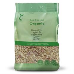 Just Natural Gluten Free | Organic Gluten Free Apple & Strawberry Muesli 1000g | 1000g