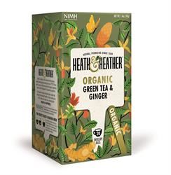 Heath And Heather | Organic Green Tea & Ginger 20 bags | 20bag