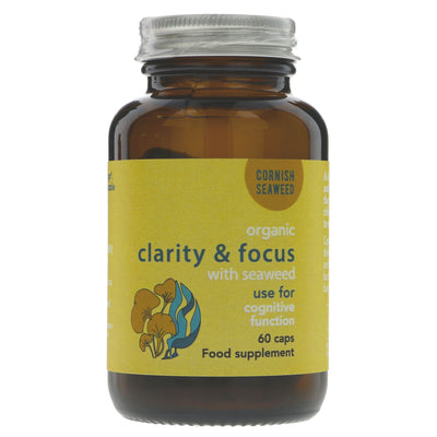 Cornish Seaweed Mental Clarity supplement - Vegan, organic capsules packed with iodine-rich seaweeds to support cognitive function and focus.