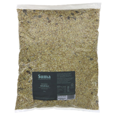 Suma Organic Muesli - 3KG: Vegan-friendly, nutty, and organic cereal for a guilt-free breakfast. No VAT charged.