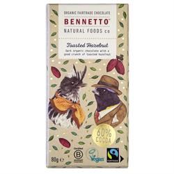 Bennetto | Organic Chocolate Bar Toasted Hazelnuts 80g | 80g