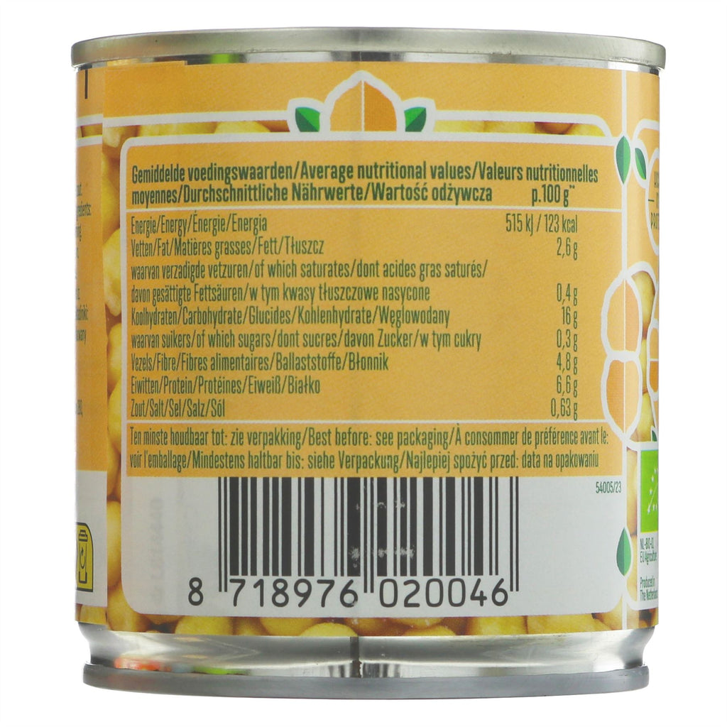 Organic La Bio Idea chickpeas, vegan & 200g canned. Perfect for salads, curries, & hummus. High quality & sustainable.