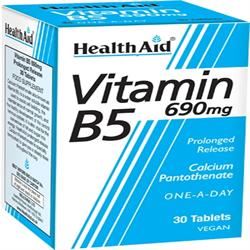 HealthAid | Calcium Pantothenate (Vitamin B5) 750mg - Prolonged Release Tab | 30 tablet