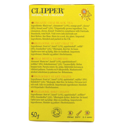 Clipper | Indian Chai - Plastic Free EST Tea Bags | 20 bags