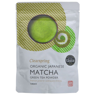 Clearspring Matcha Tea Premium - Organic & Vegan 40g Pouch - Antioxidant-packed & perfect for a morning boost. No VAT.