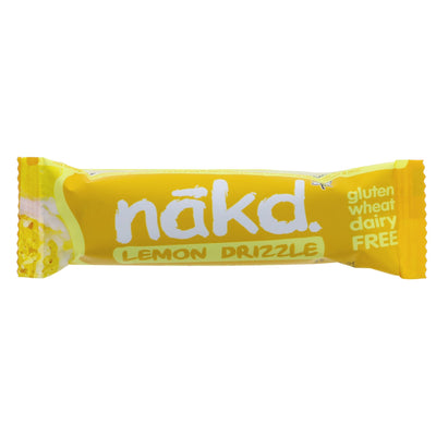 Nakd Lemon Drizzle Bar: zesty & sweet gluten-free, vegan snack made with natural ingredients. Perfect anytime treat.