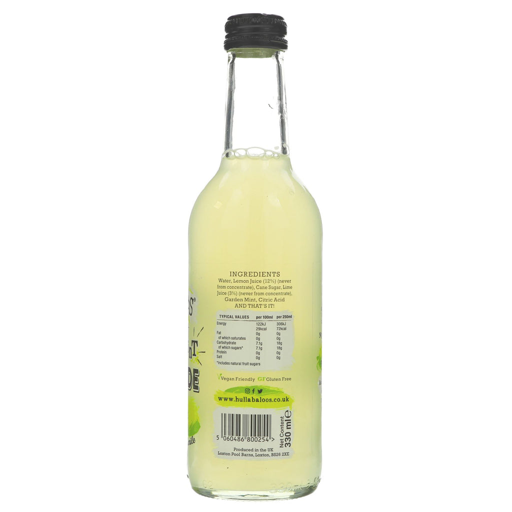 Hullabaloos Drinks | Still Lime & Mint Lemonade | 330ml