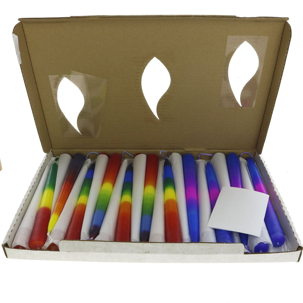 Moorlands Candles | Candle - Std Multi Col Stripe | 1 pairs