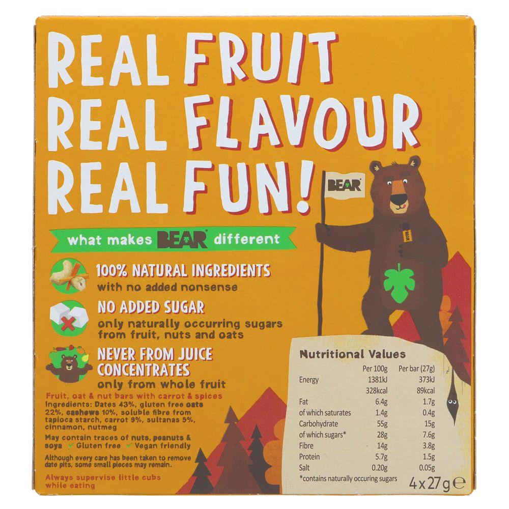 Bear | Carrot Cake Bars - Multipack - contains cashew nuts | 4 x 27g