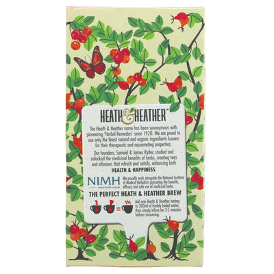 Heath And Heather Wild Rosehip Tea - Organic & Vegan | 20 bags, convenient packaging.