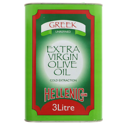 Hellenic Extra Virgin Olive Oil - 3L Vegan & made with finest olives - perfect for salads and bread dipping. No VAT.