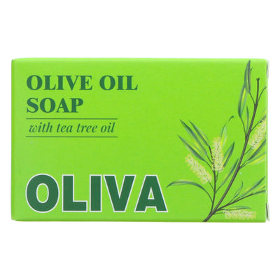 Oliva Tea Tree Olive Oil Soap - vegan & hypoallergenic with pure Cretan olive oil & aloe vera. Ethically-produced & 100% biodegradable.