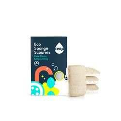 Seep | Seep Compostable Sponge with Loofah Scourer - pack of 4 | 68g