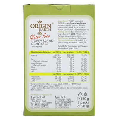 Origin Earth | Gluten Free Crackers Fennel | 150g