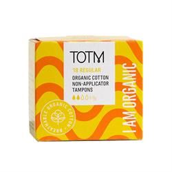 TOTM | TOTM Organic Tampons - Non-App Regular 18 Per Box Case of 24 | 37g