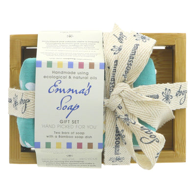 Emma's Soap | Bamboo Gift Set - Avocado - 2 soaps plus soap dish | 3.18kg