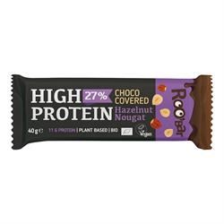 Roobar | High Protein Chocolate Covered Bar with Hazelnut Nougat 40g | 40g