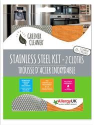 Greener Cleaner | Stainless Steel Kit (2 pack cloths) | 80g