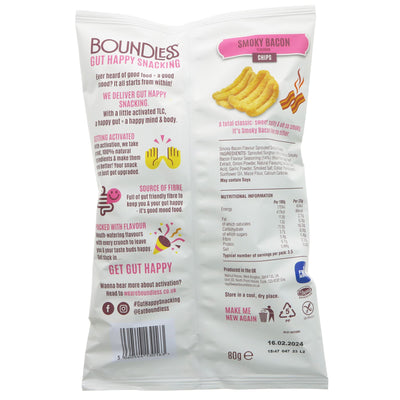 Smoky Bacon Chips by Boundless: Gluten Free & Vegan. Enjoy these flavorful chips as a guilt-free snack or add them to your favorite recipes.