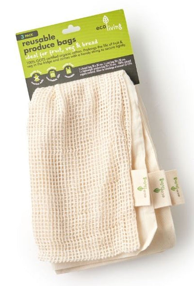 Ecoliving | Reusable Produce Bag (3 Pack) | 1pc