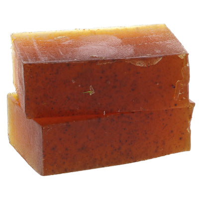 Balancing glycerine soap with Patchouli, Sandalwood, and Ylang Ylang. Vegan, palm oil free, and cruelty-free.