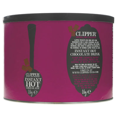 Clipper Instant Hot Chocolate: Fairtrade, No Added Sugar, Pure Ingredients, 1KG