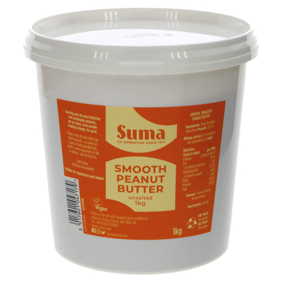 Suma Smooth Peanut Butter - 1kg, Vegan & Palm Oil Free.