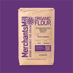 Merchants Mill | Organic Stoneground British Wholemeal Spelt Flour 1 Kg | 1kg