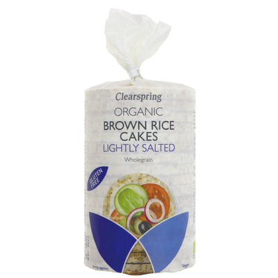 Clearspring Brown Rice Cakes: gluten-free, organic, vegan, and only 27 calories per cake for a wholesome snack or light meal.