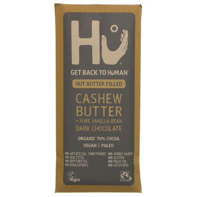 Hu Cashew Butter Vanilla Dark Chc: Creamy, Fairtrade, organic, gluten-free & vegan with no added sugar. Enjoy guilt-free!