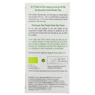 Qi | Decaffeinated Green Tea - Envelope, string and tagged | 20 bags