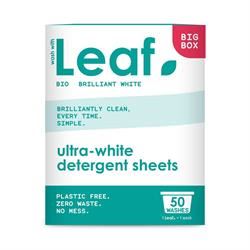 Wash With Leaf | Leaf Brilliant White Laundry Detergent Sheets 50 Pack. | 225g